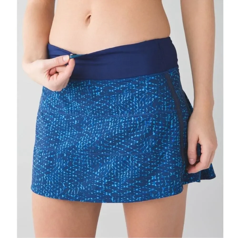 Lululemon Pace Rival Skirt II Samba Snake Hero Blue Size 4
